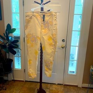 NWT RALPH LAUREN YELLOW FLORAL JEANS SIZE 14